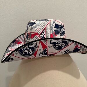 Pabst Blue Ribbon cardboard cowboy hat!!
